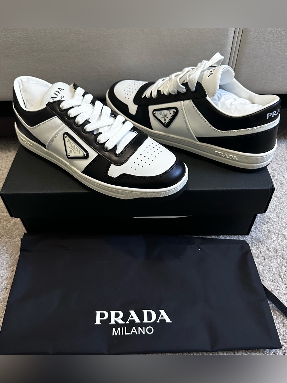 New PRADA Downtown Women’s Low Top Sneakers - 10